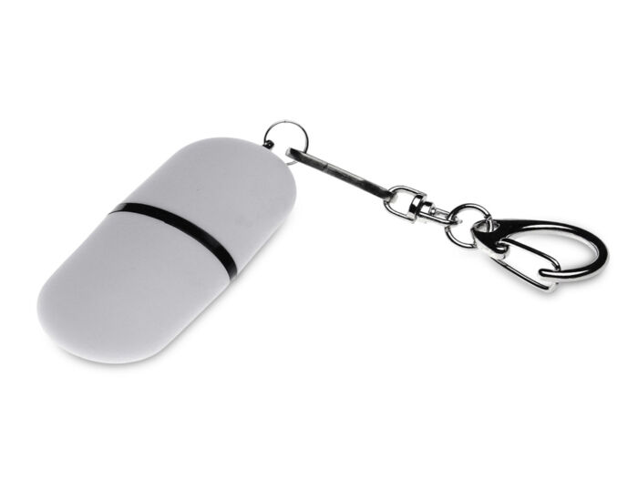 USB 2.0- флешка Goutte Soft-touch на 8 Гб каплевидной формы, белый