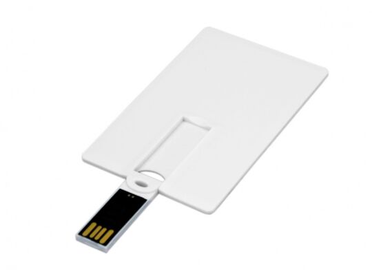 USB 2.0- флешка на 64 Гб в виде пластиковой карты с откидным механизмом, белый