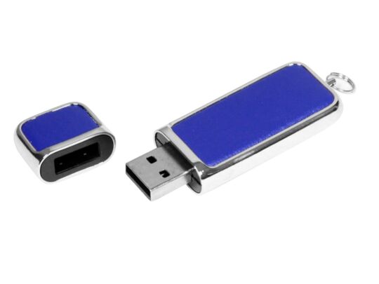 USB 2.0- флешка на 64 Гб компактной формы, синий/серебристый