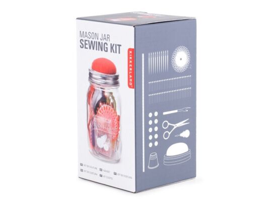 Швейный набор в банке Sewing Kit, прозрачный, разноцветный