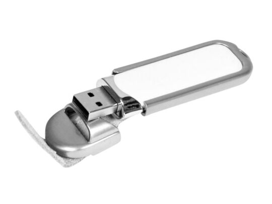 USB 3.0- флешка на 64 Гб с массивным классическим корпусом, белый/серебристый