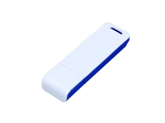 USB 2.0- флешка на 4 Гб с оригинальным двухцветным корпусом, синий/белый
