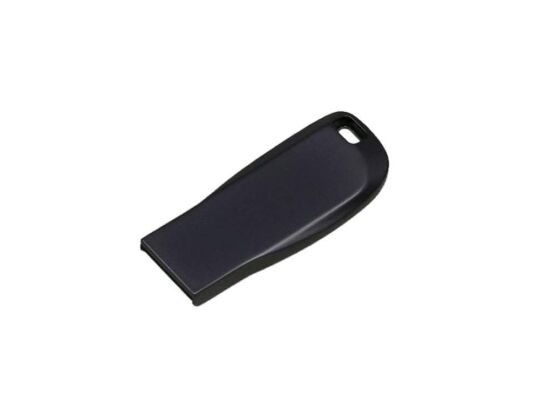 USB 2.0- флешка на 64 Гб компактная с мини чипом и овальным отверстием, серый антрацит