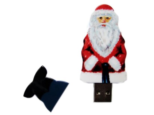 USB 2.0- флешка на 64 Гб Дед Мороз, красный, белый, черный