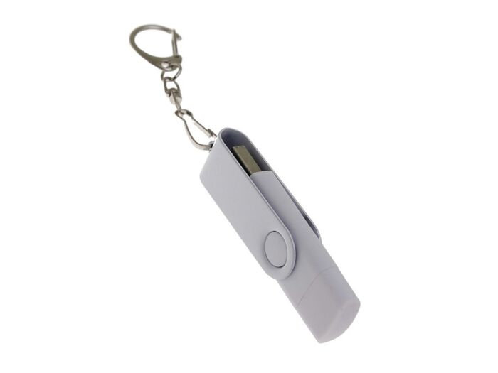 USB 3.0- флешка на 32 Гб с поворотным механизмом и дополнительным разъемом Type-C, белый