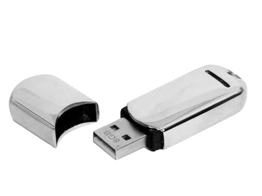 USB 2.0- флешка на 64 Гб каплевидной формы, серебристый
